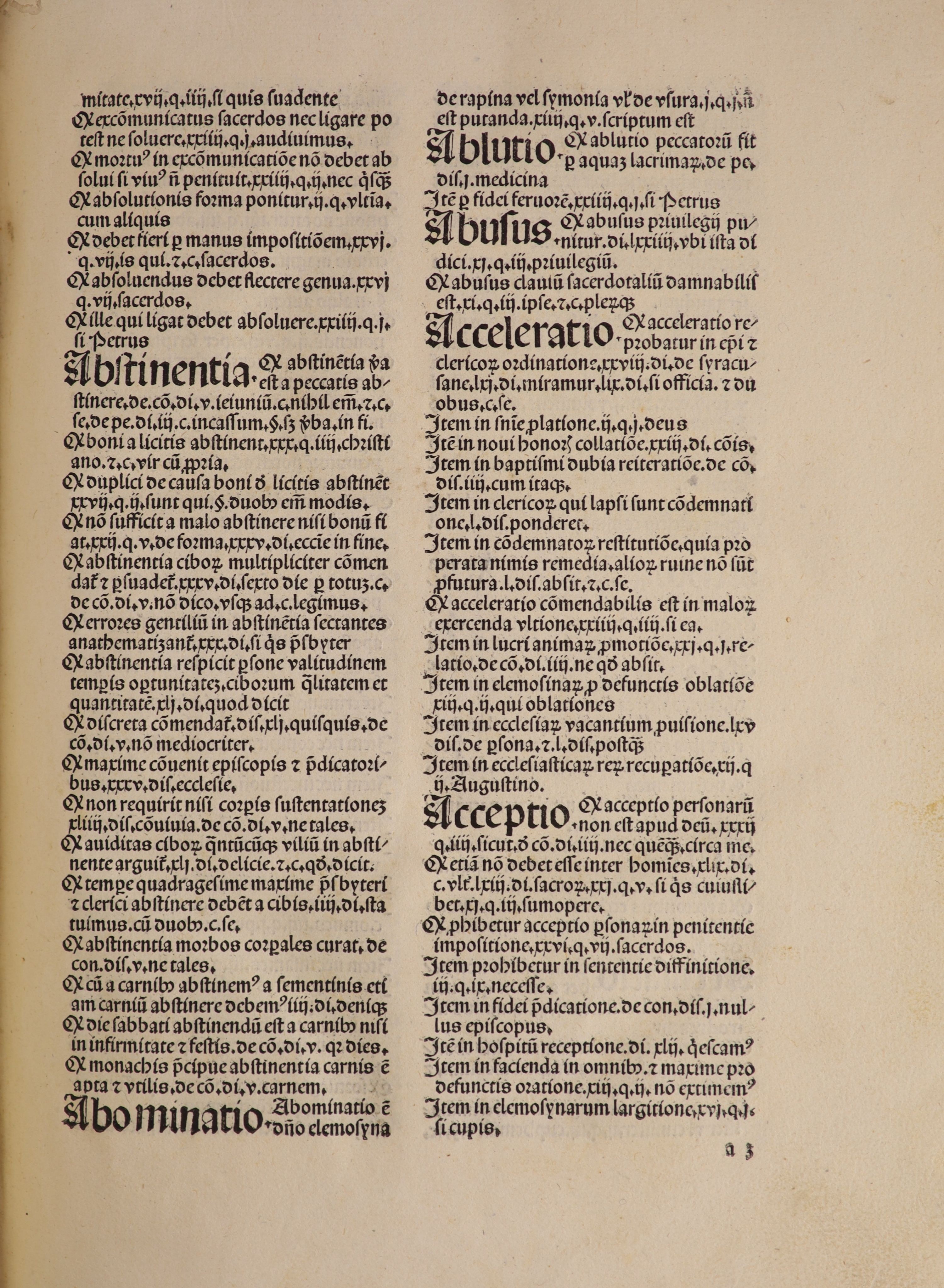 Martinus Polonus - Margarita decreti seu tabula martiniana. Strassburg [ Printer of the 1493 